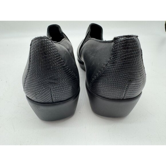 SAS Womens Nora Slip On Loafers Size 9W Black Wedge Leather Comfort Casual - Picture 10 of 15